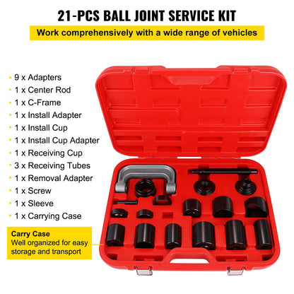 VEVOR 21Pcs Ball Joint Kit Deluxe Auto Repair Ball Joint Removal Tool Installing
