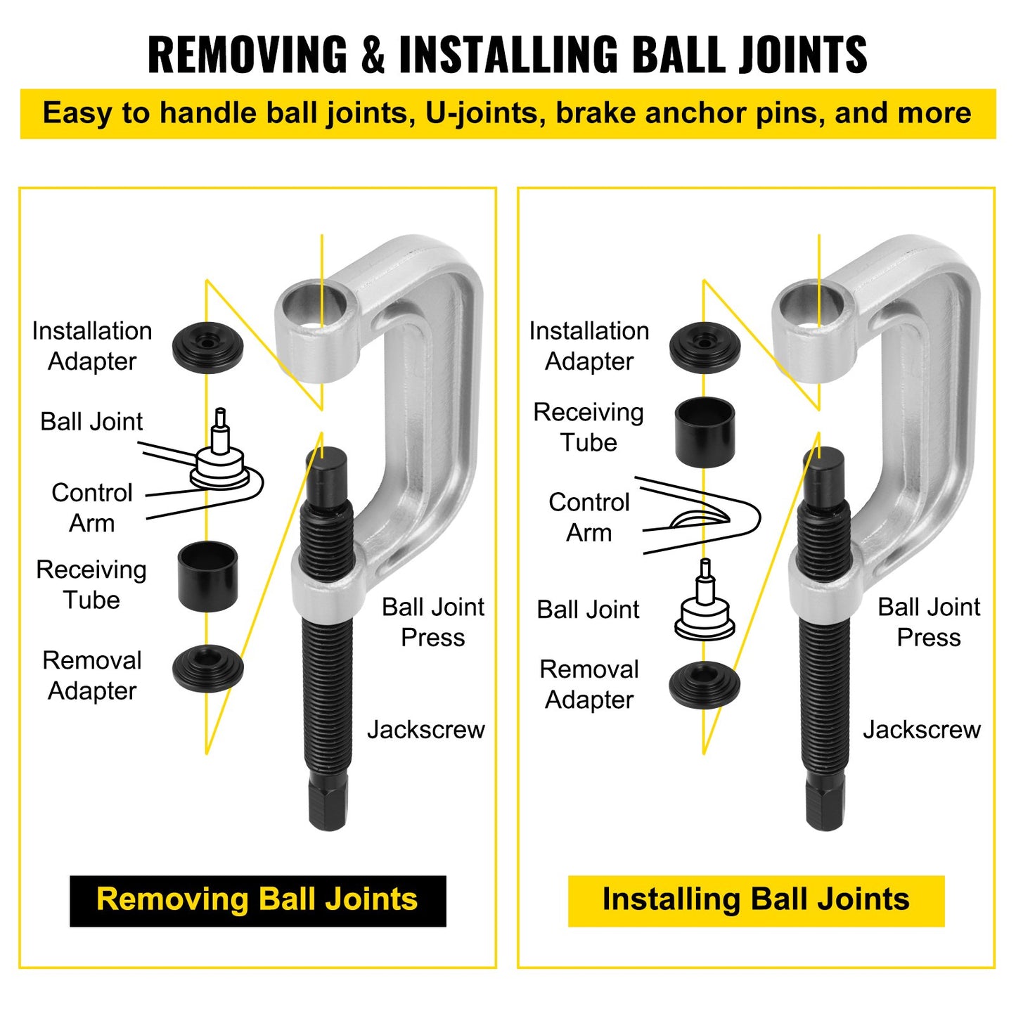 VEVOR 21Pcs Ball Joint Kit Deluxe Auto Repair Ball Joint Removal Tool Installing