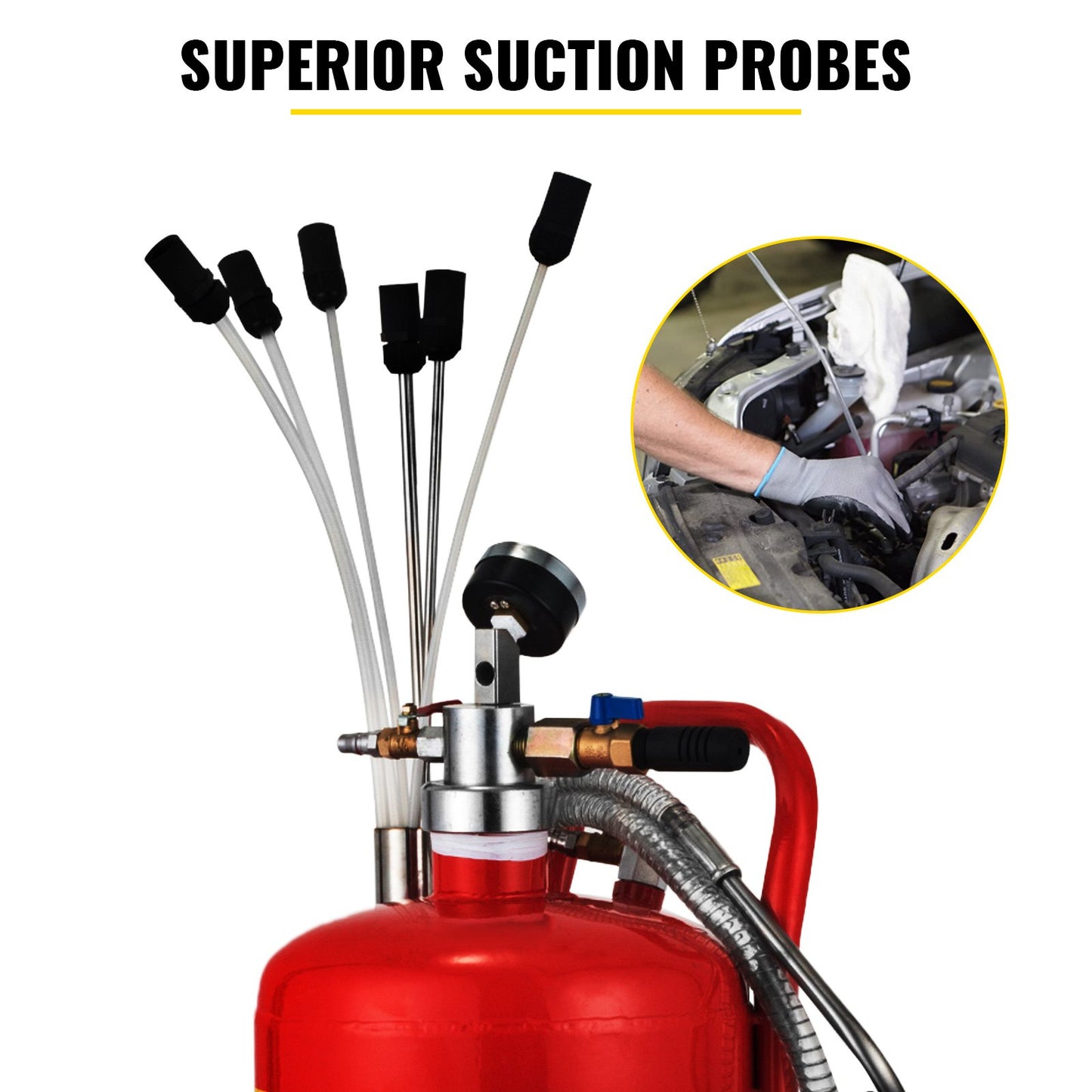 VEVOR 22.7L Oil Extractor, Portable Air Pneumatic Waste Oil Garage Extractor Drain
