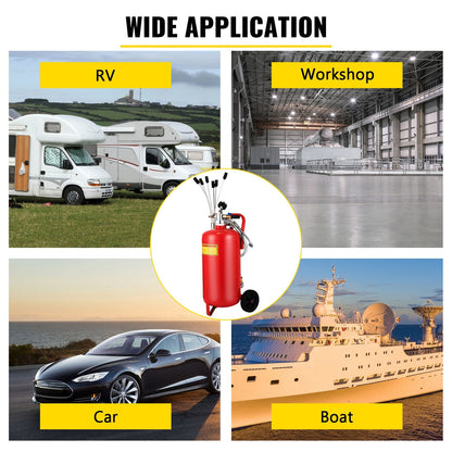 22.7L Portable Air Pneumatic Oil Extractor with Safety Valve & Wheels