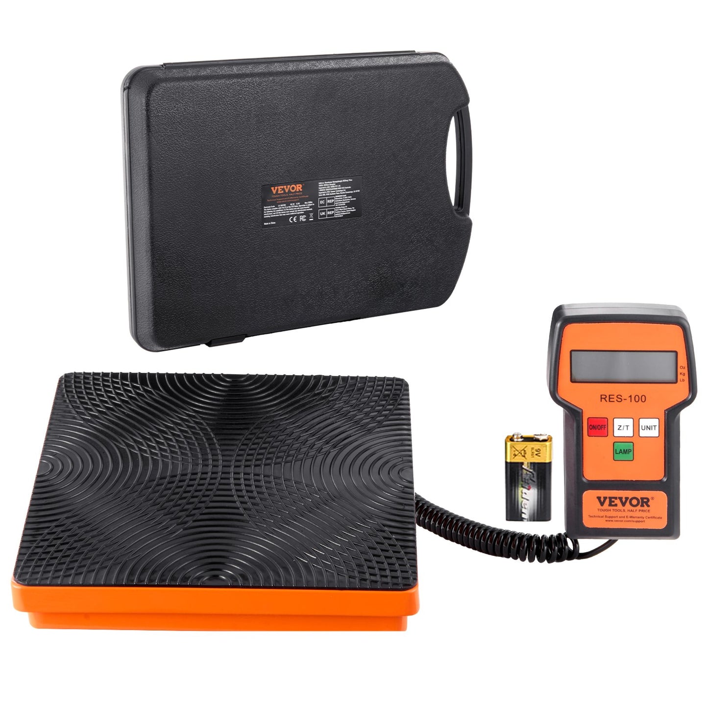 VEVOR Refrigerant Scale 220 LBS HAVC Charging Recovery Freon Scale, with Wired Remote