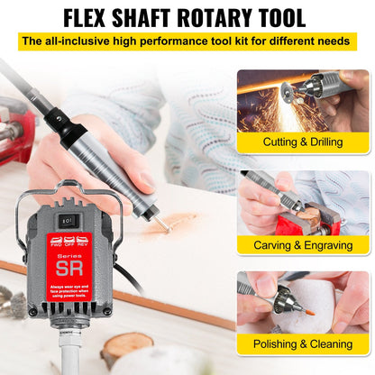 230W Flexshaft Mill for Jewelry Design with 100 cm Shaft & Foot Pedal