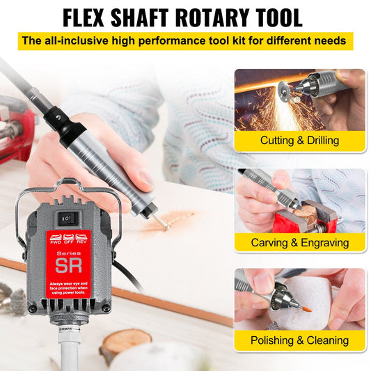 230W Flexshaft Mill for Jewelry Design with 100 cm Shaft & Foot Pedal