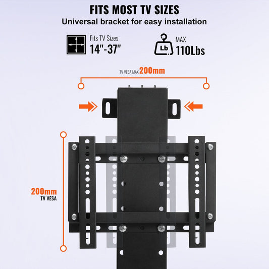 Automatic TV Lift Bracket with Remote, 0.71-1.27m Height Adjustable, 60kg Capacity