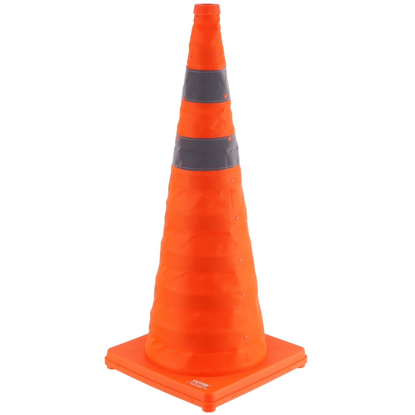Safety Cones, 4 Pack 28 inch Collapsible Traffic Cones, Construction Cones with Reflective Collars, Wide Base and A Storage Bag, for Traffic Control, Driving Training, Parking Lots