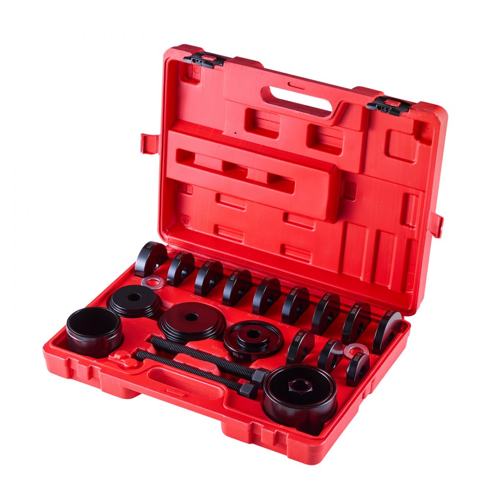 Bearing Press Kit, 10+24 Pcs, 2 in 1 Ball Joint Press & Wheel Bearing Puller Kit, Race and Seal Driver Set with 13 Bushings, C-Frame and Sleeves, Heavy Duty Removal Installation Set with Case