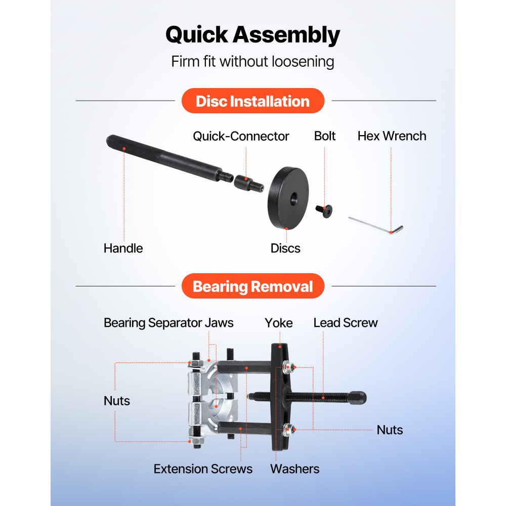 Bearing Press Kit, 52+14 Pcs, 2 in 1 Bushing Driver Tool & Bearing Press Kit, Race and Seal Driver Set with 49 Bushings, Separators and Jaws, Heavy Duty Removal Installation Tool Set with Case