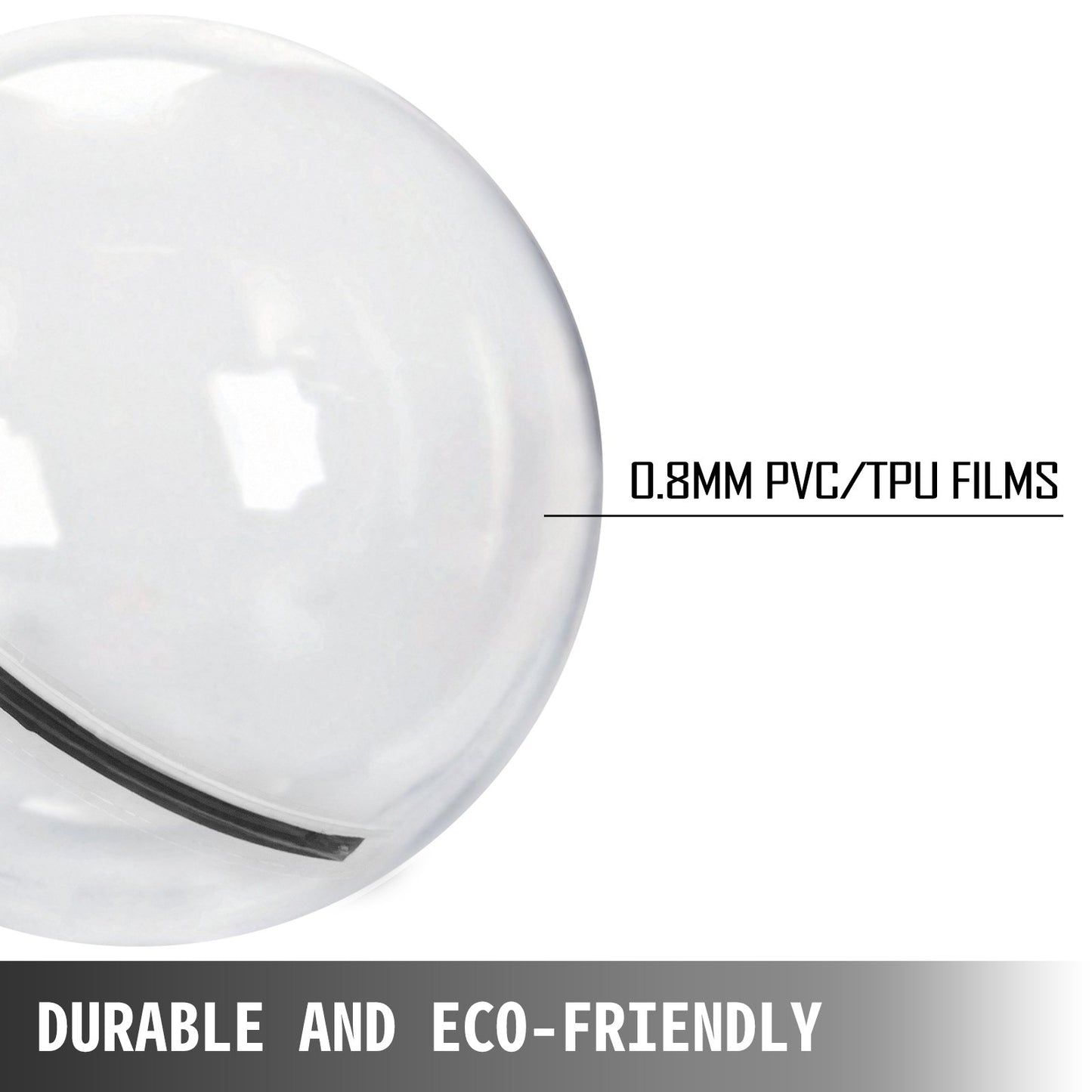 Vevor 2M Walk on Water Walking Ball Roll Inflatable Zorb Ball w/ German Zipper PVC