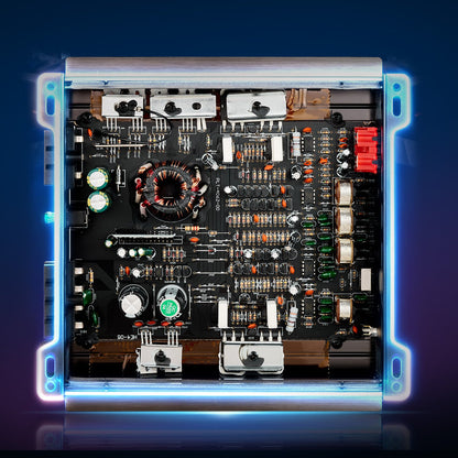 Car Audio Amplifier, 2-Channel Bridgeable Car Amplifier, Full-Range Class AB Stereo Amp, Max. 2 x 300W at 4 Ohms / 2 x 600W at 2 Ohms, High Output, for SUVs, Pickups, and Off-Road Vehicles