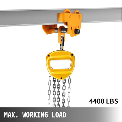 VEVOR Manual Trolley 2T Capacity Push Beam Trolley 2000KG Push Trolley Adjustable