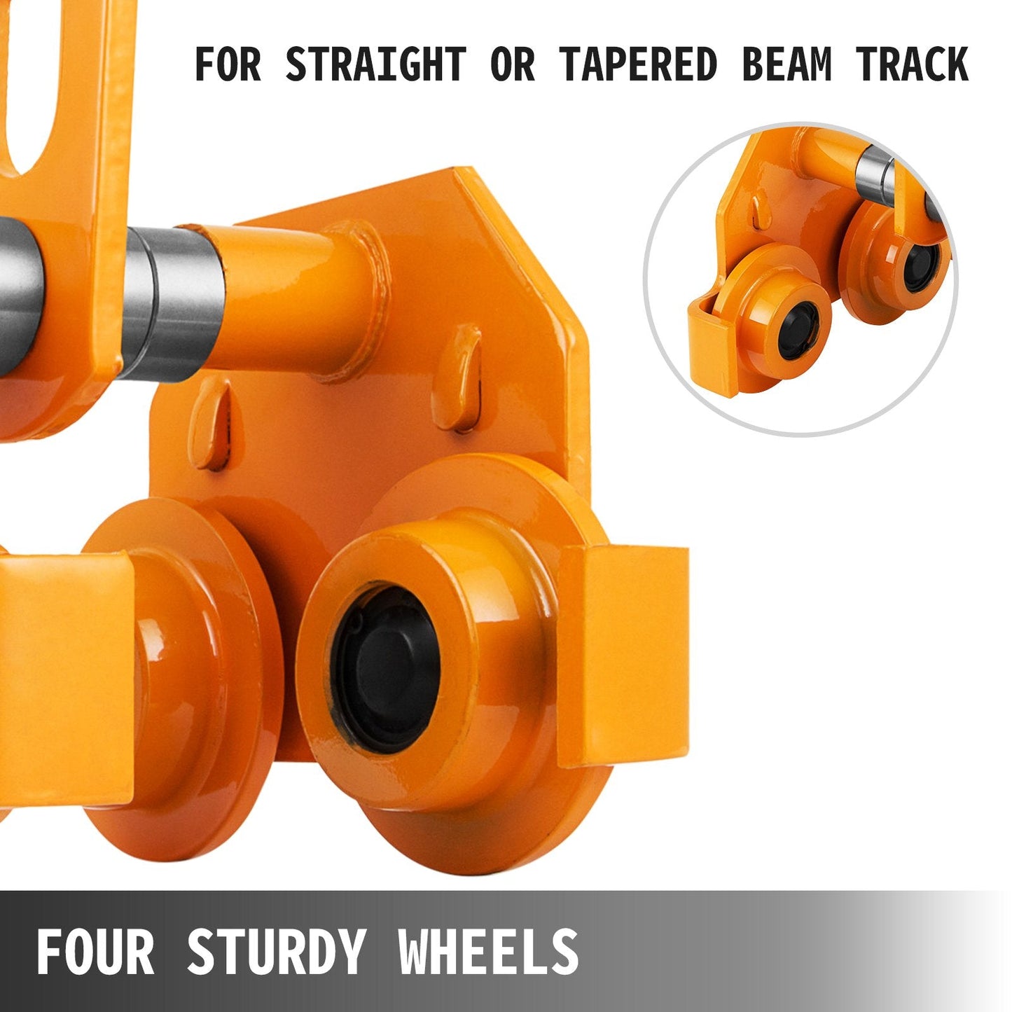 Manual Push Trolley 2 Metric Ton Capacity, Adjustable for I-Beam Gantry Cranes