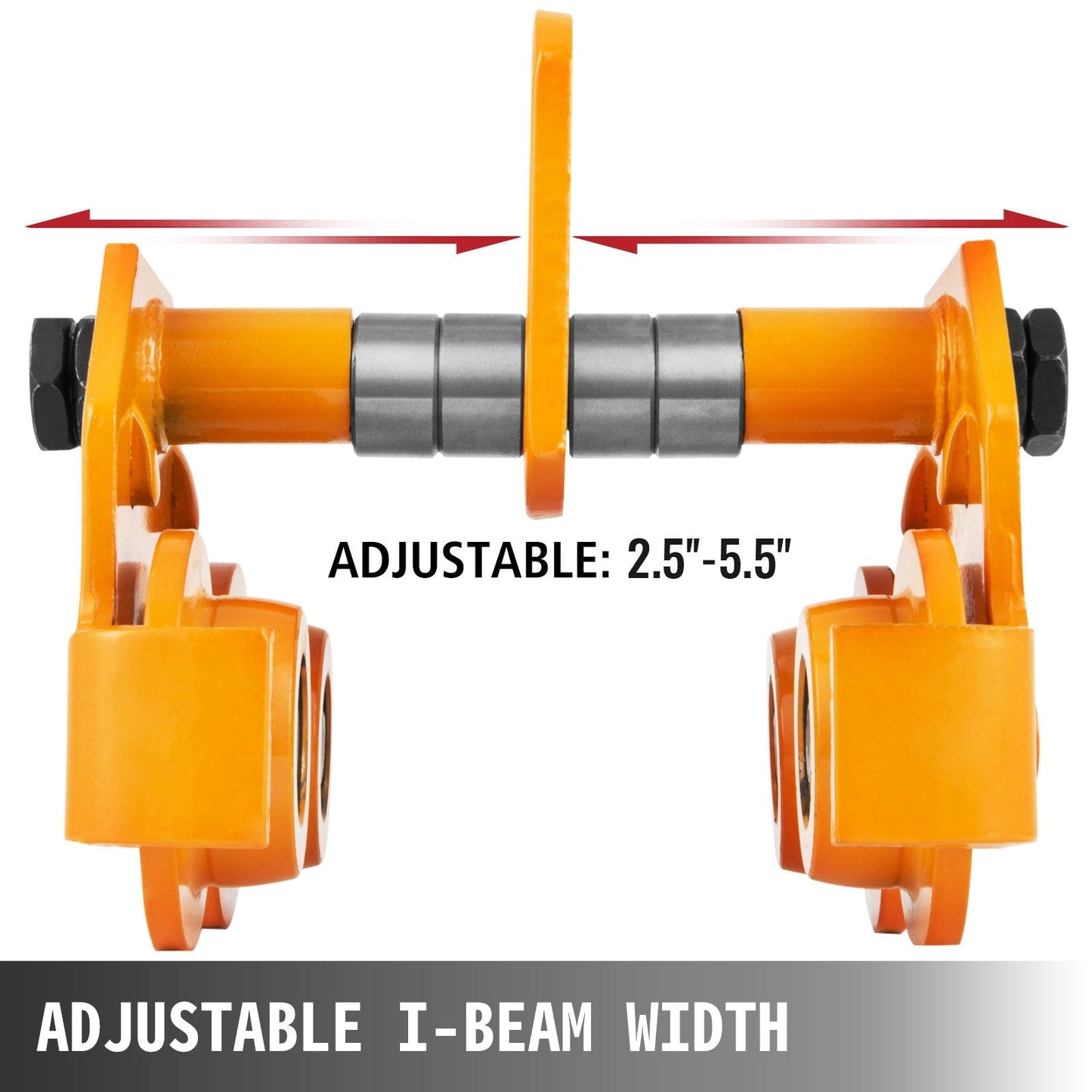 Manual Push Trolley 2 Metric Ton Capacity, Adjustable for I-Beam Gantry Cranes