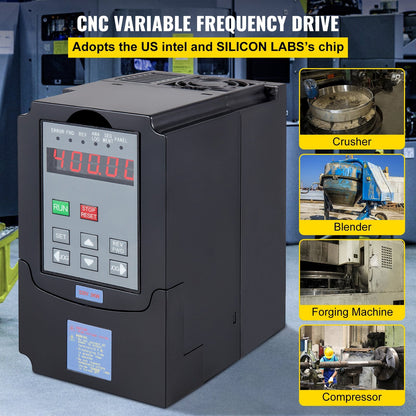 3kW 4HP 220V VFD Inverter for Motor Speed Control, 13A Output, Digital Display