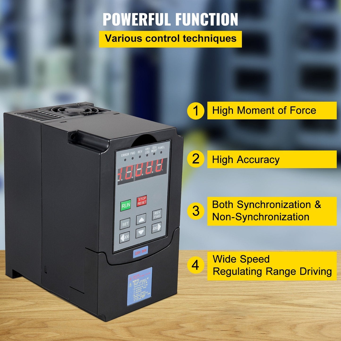 3kW 4HP 220V VFD Inverter for Motor Speed Control, 13A Output, Digital Display