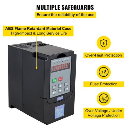 VEVOR VFD Drive VFD Inverter 220V 3KW 4HP 13A Frequency Drive Inverter Professional