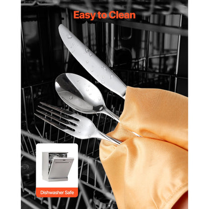 VEVOR 65-Piece Silverware Set Stainless Steel Cutlery Flatware Utensils for 12