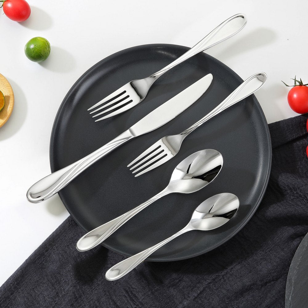 VEVOR 65-Piece Silverware Set Stainless Steel Cutlery Flatware Utensils for 12