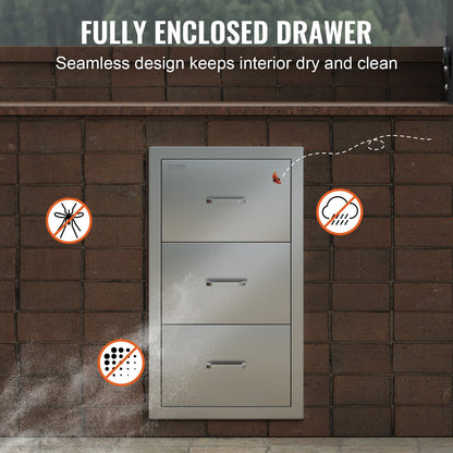 Stainless Steel Triple Access Drawer with Venting Panel, 0.76 x 0.43 m, 19.5 kg