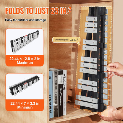 VEVOR 30 Note Glockenspiel Xylophone Bell Kit, Percussion Instrument with Mallets,