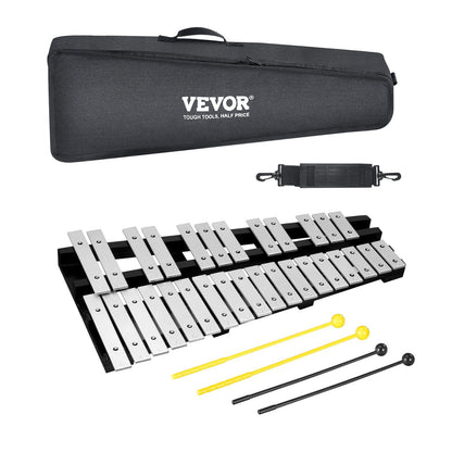 30-Note Glockenspiel Xylophone Kit with Mallets, Drum Sticks & Carry Bag
