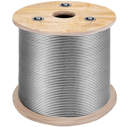 VEVOR 1/8 Stainless Steel Cable Railing 500ft, Wire Rope 316 Marine Grade, Braided