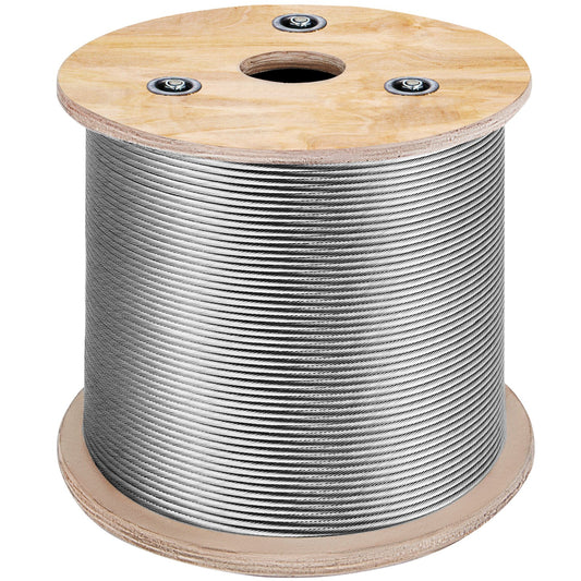 VEVOR 1/8 Stainless Steel Cable Railing 500ft, Wire Rope 316 Marine Grade, Braided