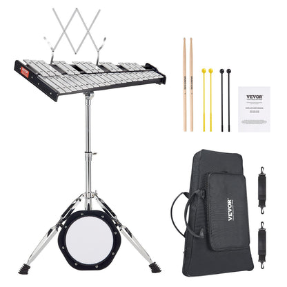 VEVOR 32 Note Glockenspiel Xylophone Bell Kit, Professional Percussion Instrument