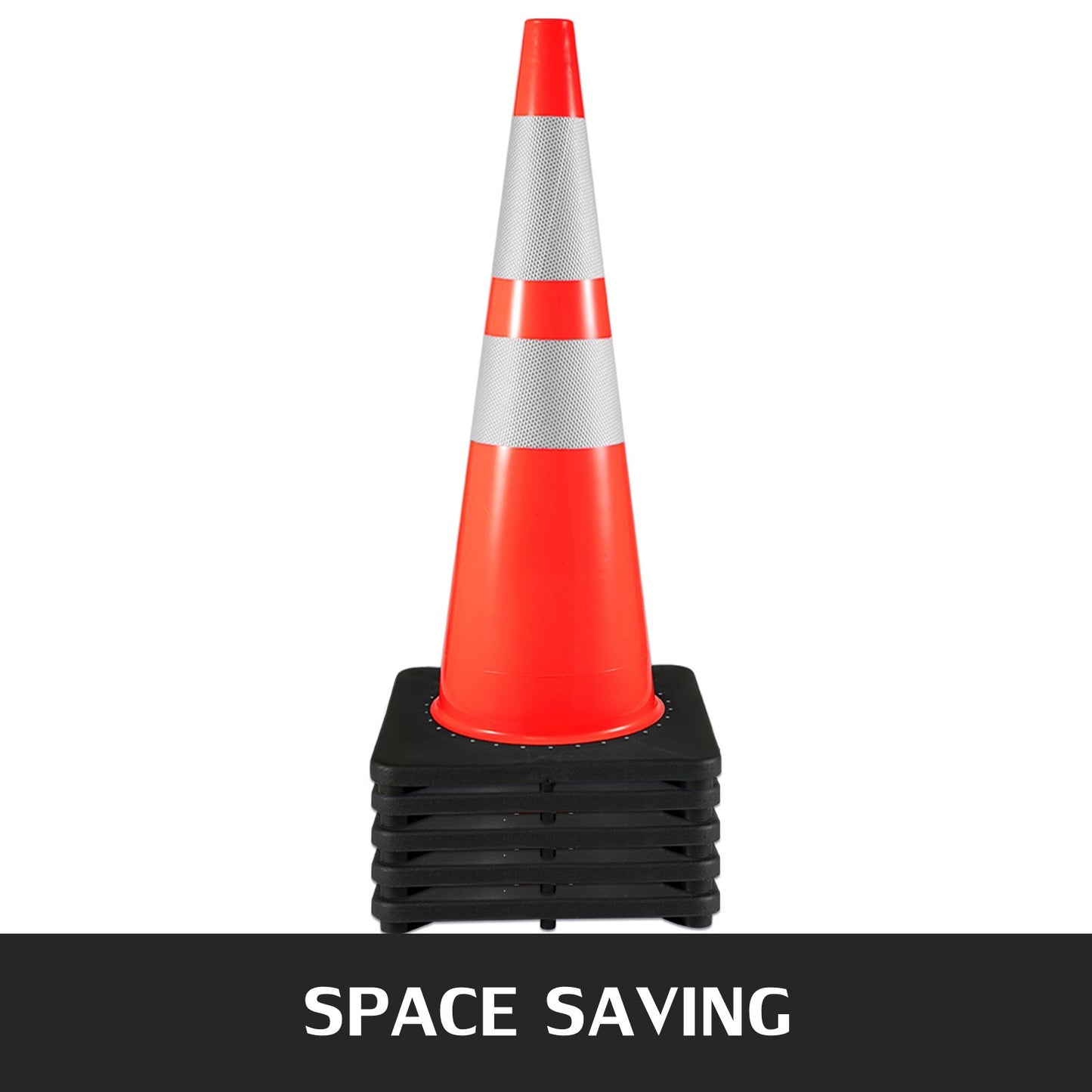 VEVOR 6Pack 36" Traffic Cones, Safety Road Parking Cone with Black Weighted Base,