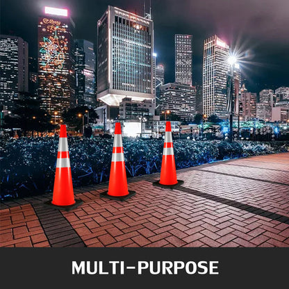 6-Pack 0.92m Traffic Safety Cones with Reflective Collars and Weighted Base