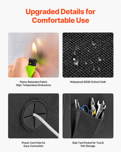 3D Printer Enclosure, Dustproof Waterproof Oxford Cloth 3D Printer Tent, Constant Temperature Protective Case with LED Lighting, Compatible with Creality/ELEGOO/Anycubic Multiple Popular Models