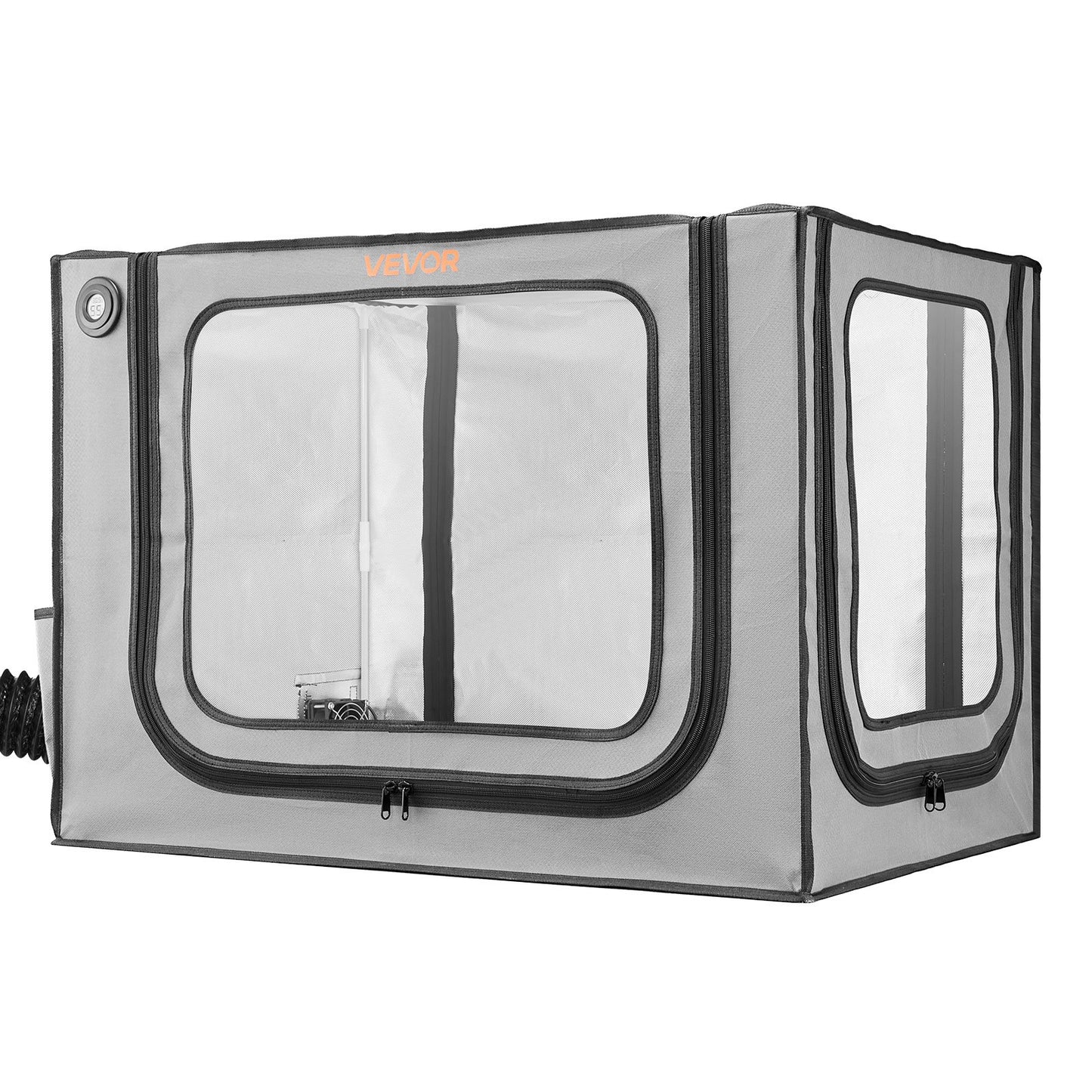 3D Printer Enclosure with Ventilation, Dustproof Waterproof Large Size 600D Oxford Cloth 3D Printer Tent, Constant Temperature Protective Case with LED, Designed for Bambu Lab A1 Combo, Grey