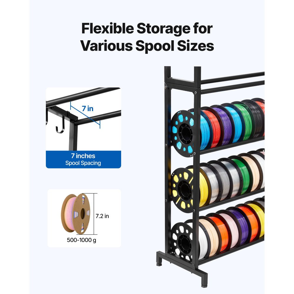 3D Printer Filament Storage Rack 7 Tier Filament Spool Holders Racks
