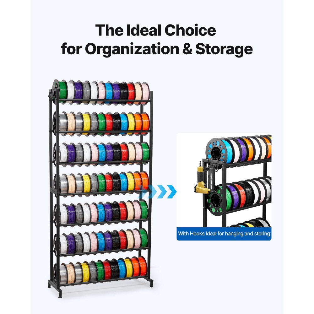 3D Printer Filament Storage Rack 7 Tier Filament Spool Holders Racks