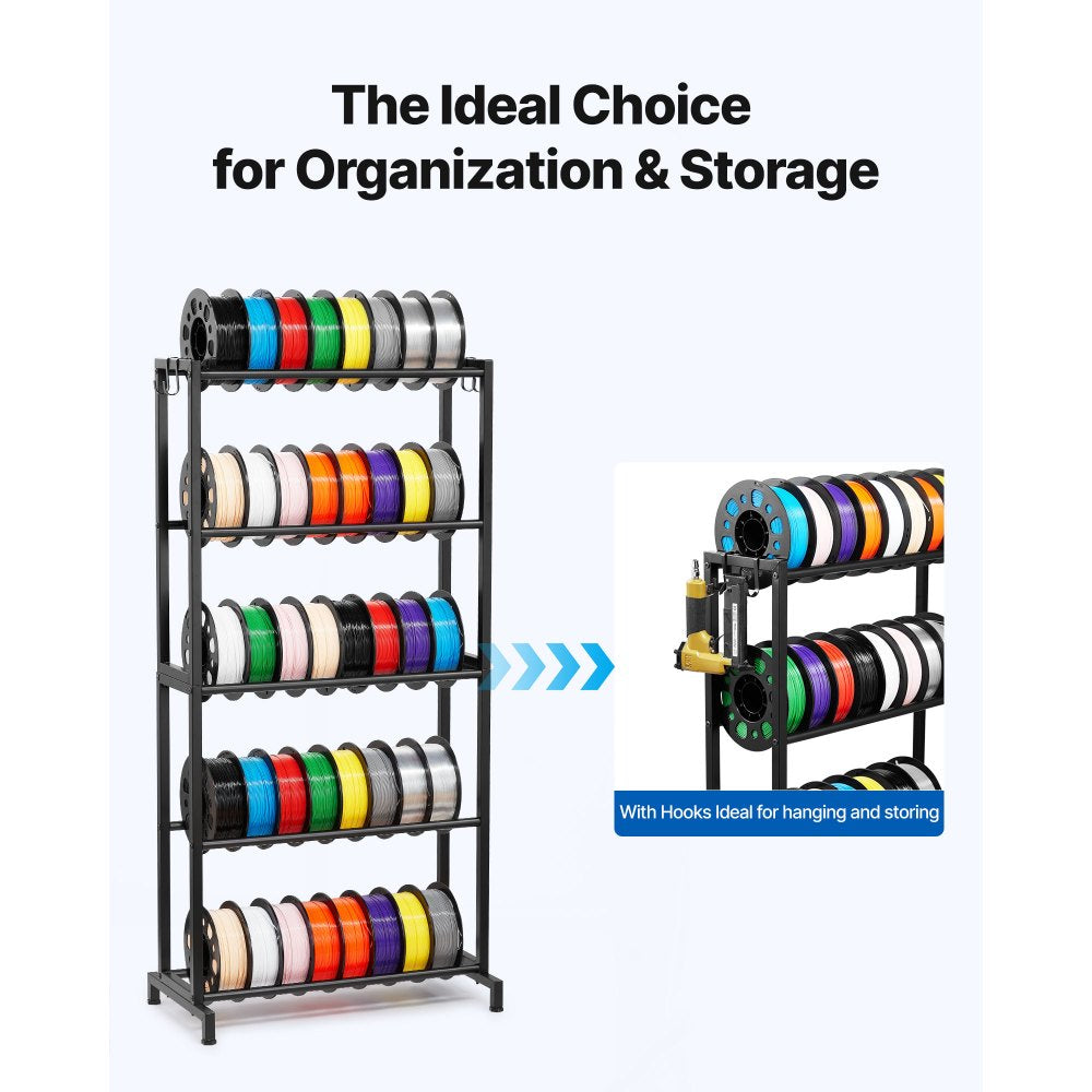 VEVOR 3D Printer Filament Storage Rack 5 Tier Filament Spool Holders Racks