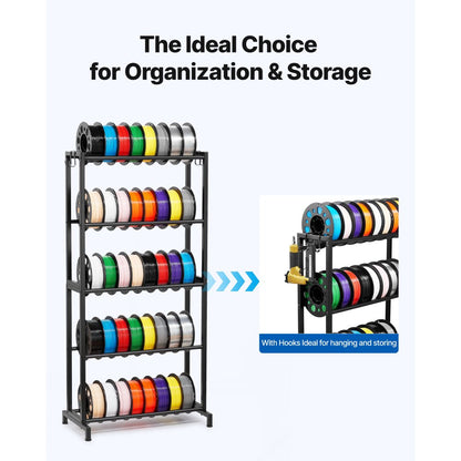VEVOR 3D Printer Filament Storage Rack 5 Tier Filament Spool Holders Racks