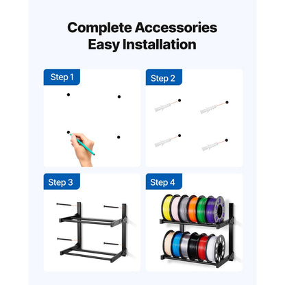 VEVOR Wall Mount Printer Filament Storage Rack 2-Tier Filament Spool Holder Rack