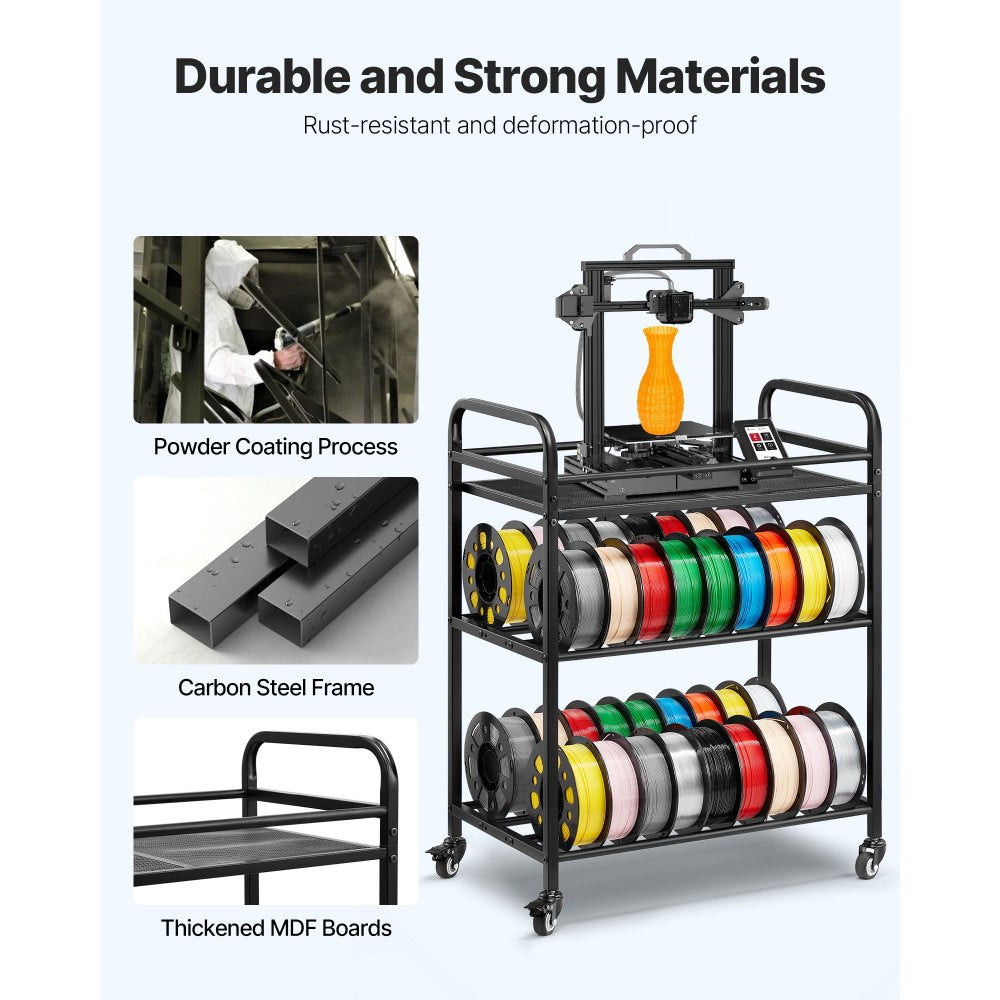 VEVOR 3D Printer Filament Storage Rack 3 Tier Filament Spool Holders Racks