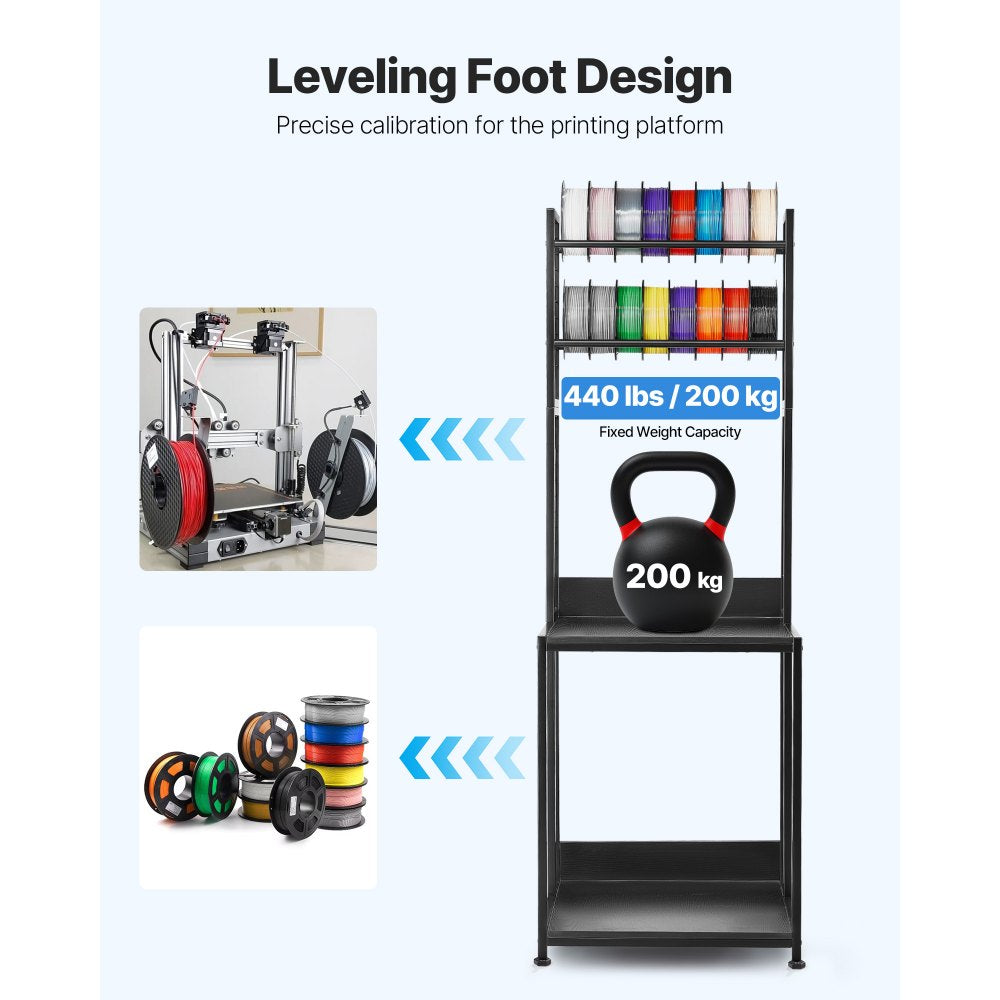 3D Printer Filament Storage Rack 4-Tier 3D Printer Stand with Storage