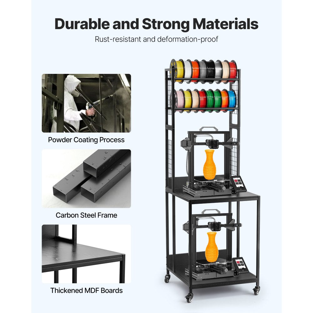 3D Printer Filament Storage Rack 4-Tier 3D Printer Stand with Storage