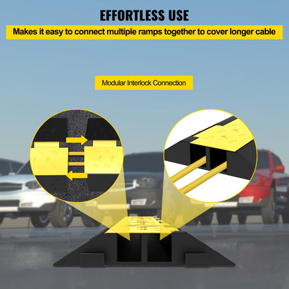 VEVOR Rubber Cable Protectors Heavy Duty Wire Hose Cord Protective Cover Ramps Floor