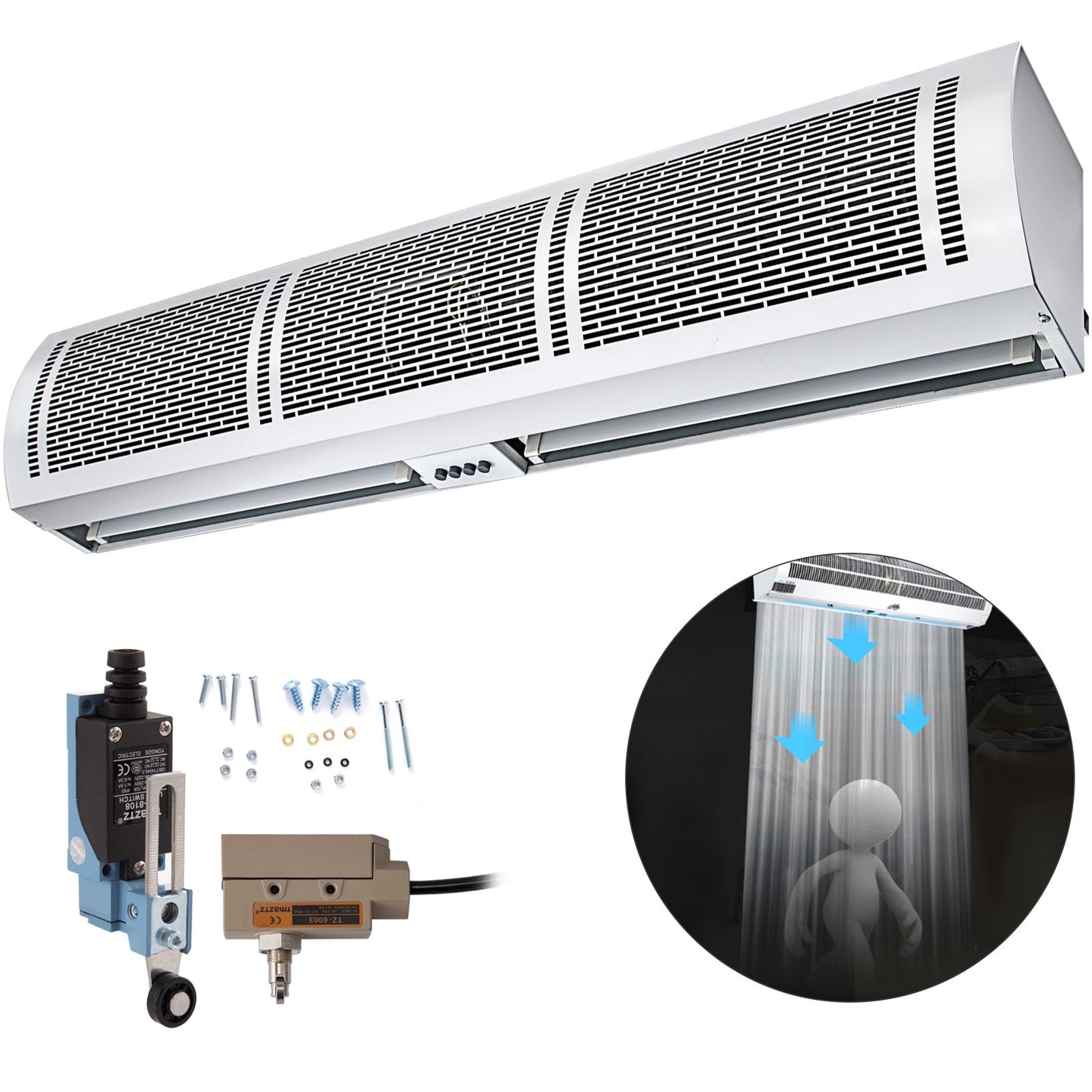 VEVOR Air Curtain, 1.2m Electric Wind Curtain with Limit Switch, Max. 2204 CFM Air