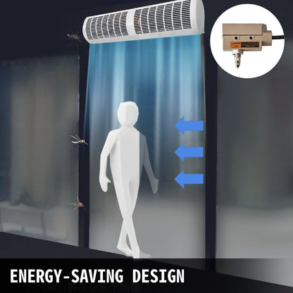 1.2m Electric Air Curtain with Limit Switch, 3-Speed, 2204 CFM, 17 kg