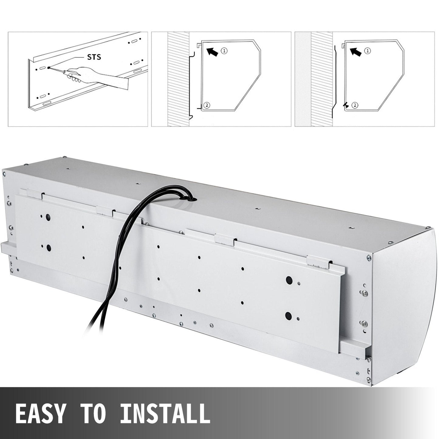 1.2m Electric Air Curtain with Limit Switch, 3-Speed, 2204 CFM, 17 kg