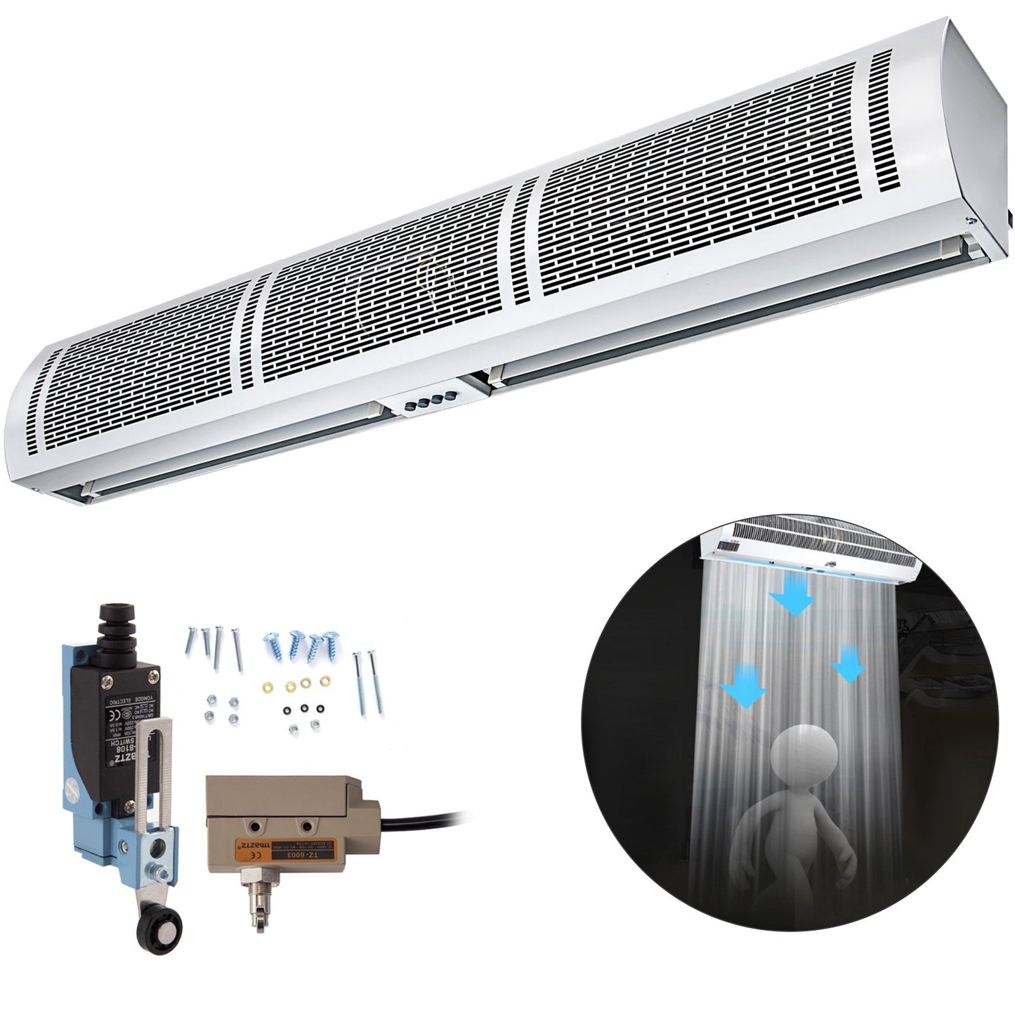 Vevor Air Curtain Door Air Curtain, 3 Adjustable Speeds 60-Inch Air Curtain Commercial