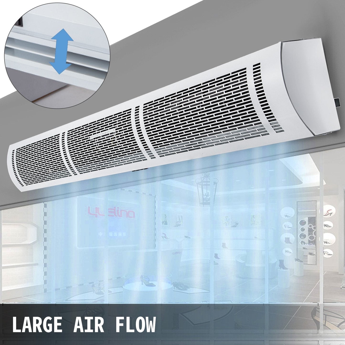 Commercial Air Curtain with 3 Adjustable Speeds, 1.5m for Energy Efficiency