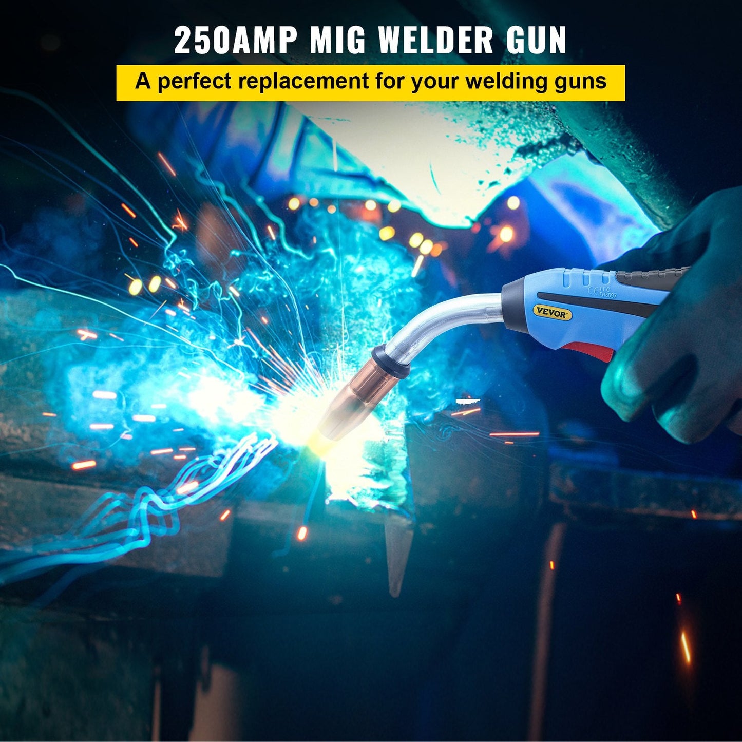 250 Amp MIG Welding Torch with 4.6m Cable and Ergonomic Handle