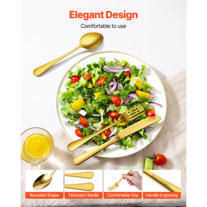 VEVOR 100-Piece Silverware Set Stainless Steel Cutlery Flatware Utensils for 20