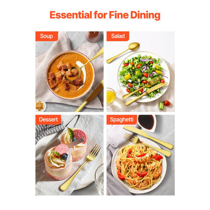 VEVOR 100-Piece Silverware Set Stainless Steel Cutlery Flatware Utensils for 20