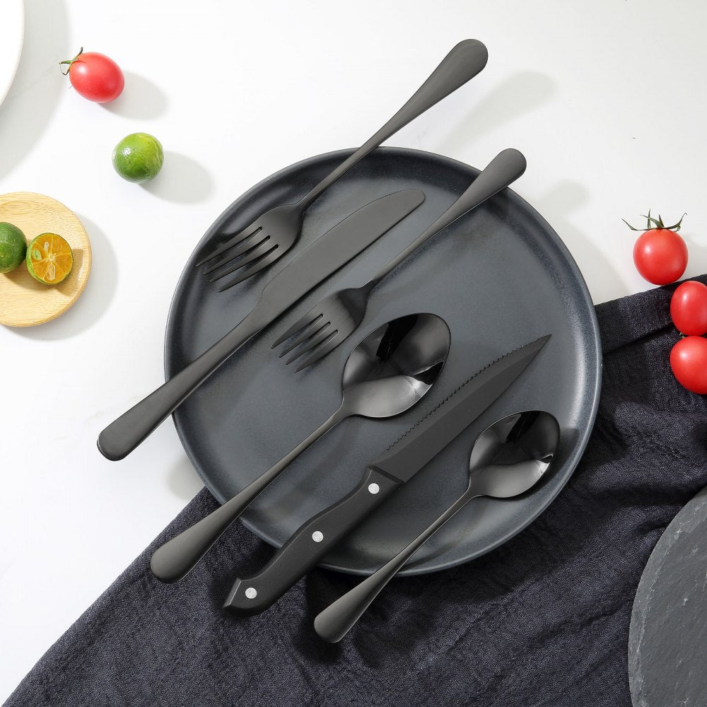 VEVOR 48-Piece Silverware Set Stainless Steel Cutlery Flatware Utensils for 8