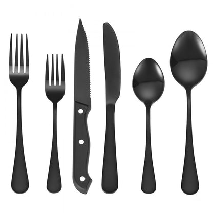 VEVOR 48-Piece Silverware Set Stainless Steel Cutlery Flatware Utensils for 8